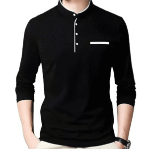 Fit black Round T-shirt